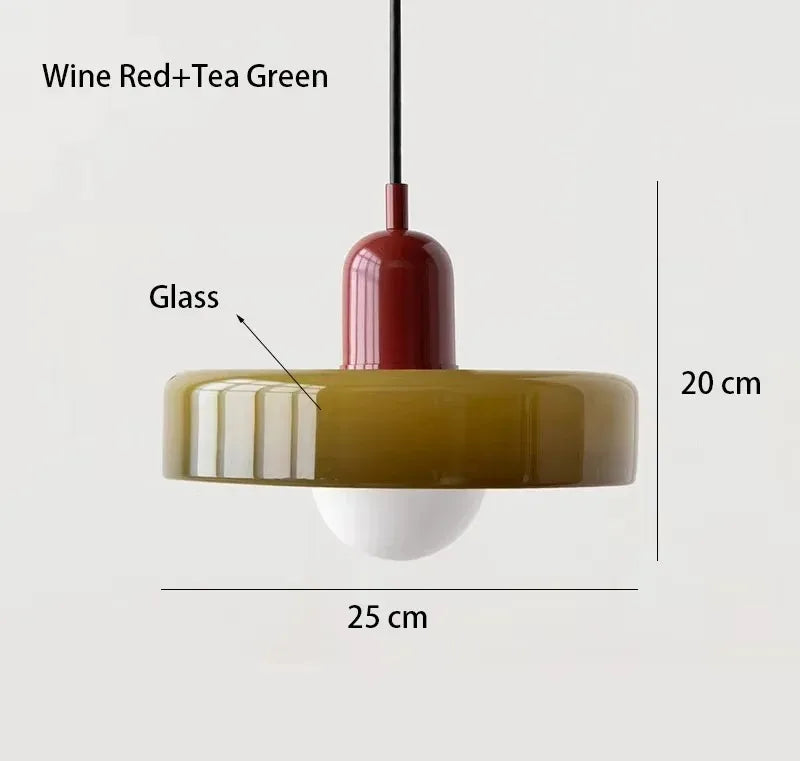 Nordic Retro E27 Colorful Ceiling Chandelier Orange Glass Pendant Lamp for Home Decor Dining Room Cafe Bar Counter Lighting