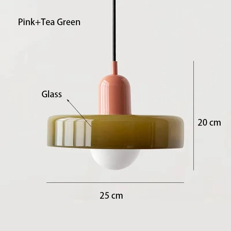Nordic Retro E27 Colorful Ceiling Chandelier Orange Glass Pendant Lamp for Home Decor Dining Room Cafe Bar Counter Lighting
