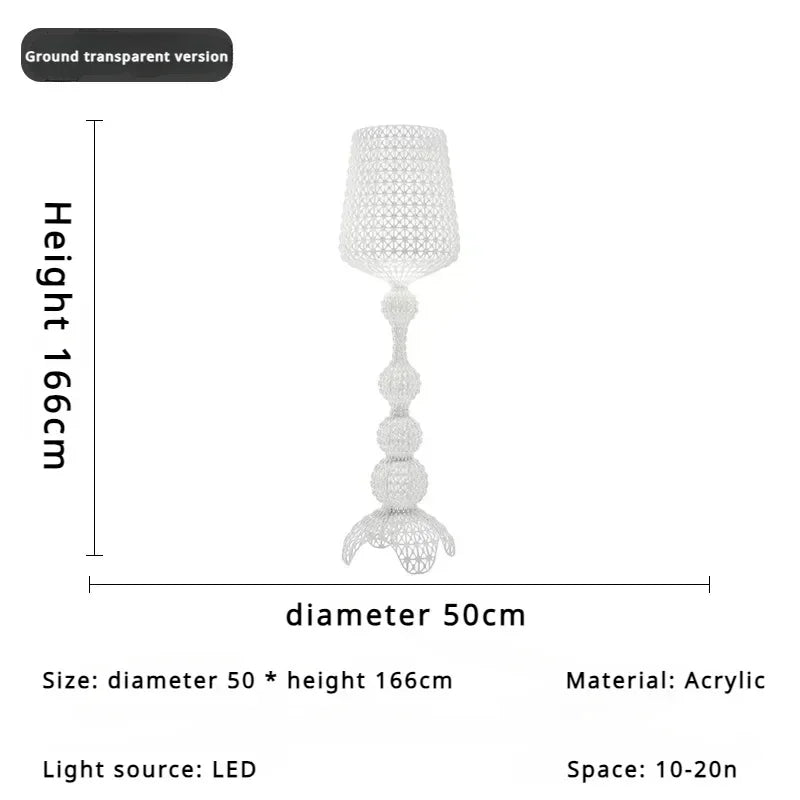 Italian Kartell Living Room Floor Lamp Designer, Artistic Decoration, Hollowed Out Internet Famous Ornament, Ins Style Bedroom L