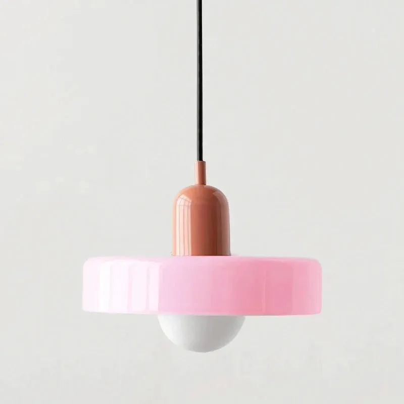 Nordic Retro E27 Colorful Ceiling Chandelier Orange Glass Pendant Lamp for Home Decor Dining Room Cafe Bar Counter Lighting