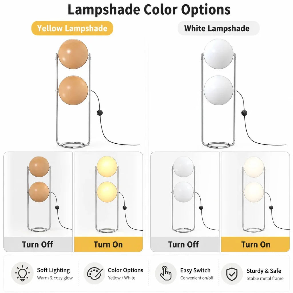 Garrault Delord LED Floor Lamp Chrome Metal White Acrylic Ball Bedside Standing Light Living Room Hotel Sofa Home Decoration