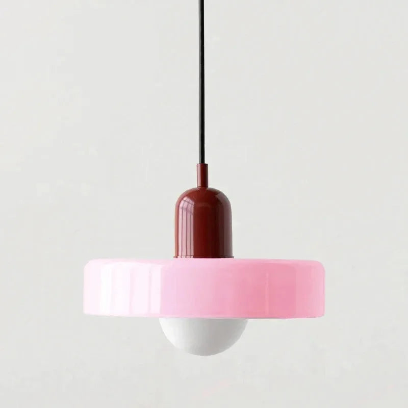 Nordic Retro E27 Colorful Ceiling Chandelier Orange Glass Pendant Lamp for Home Decor Dining Room Cafe Bar Counter Lighting