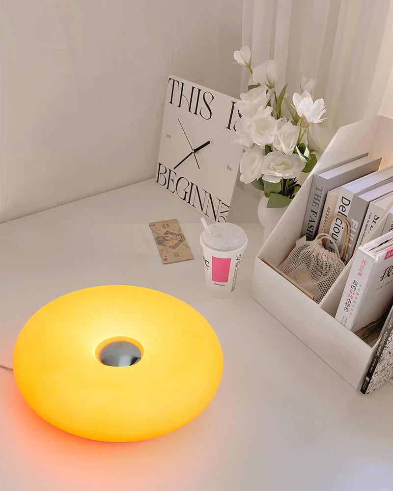 Bauhaus Table Lamp USB Plug Bedroom Bedside Lamp Living Room Dining Room Decoration Donut Ambient Light