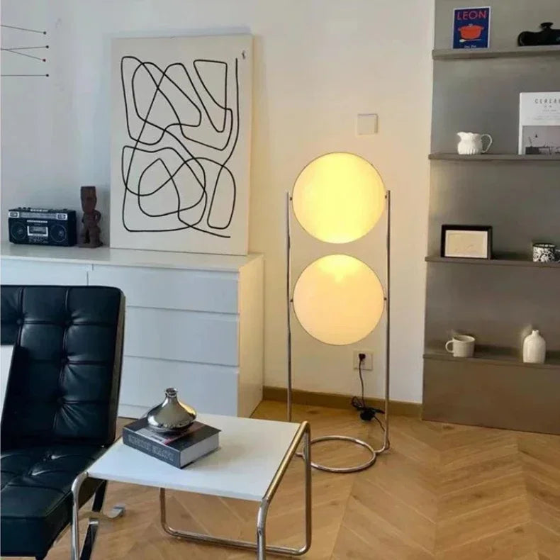Garrault Delord LED Floor Lamp Chrome Metal White Acrylic Ball Bedside Standing Light Living Room Hotel Sofa Home Decoration