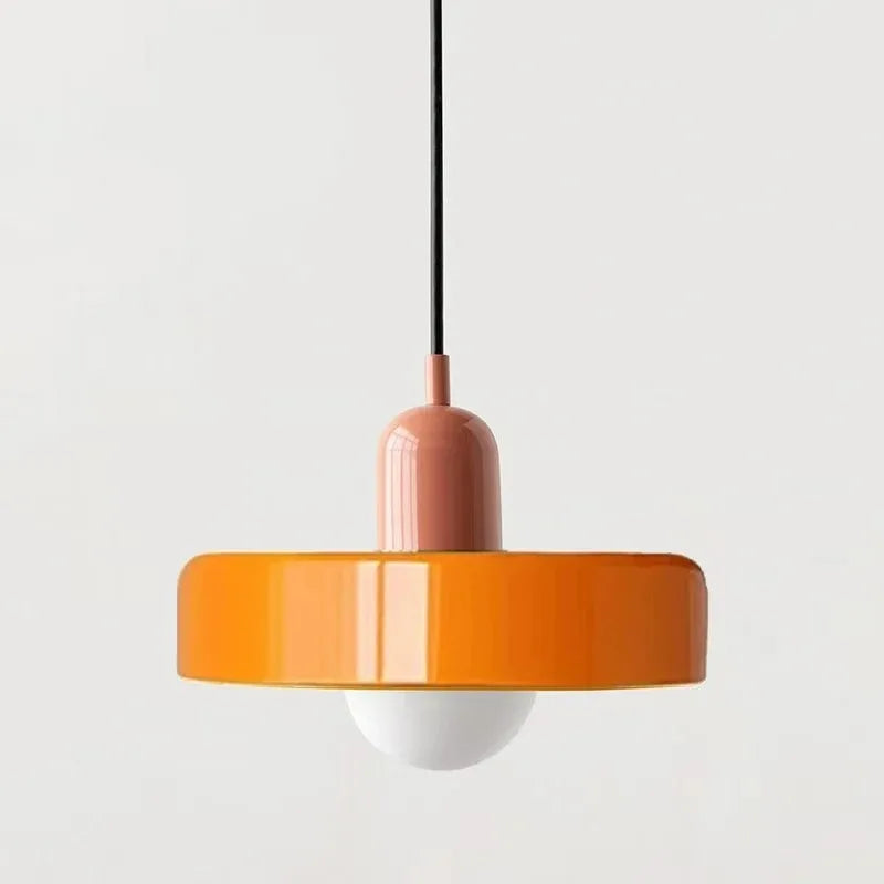 Nordic Retro E27 Colorful Ceiling Chandelier Orange Glass Pendant Lamp for Home Decor Dining Room Cafe Bar Counter Lighting