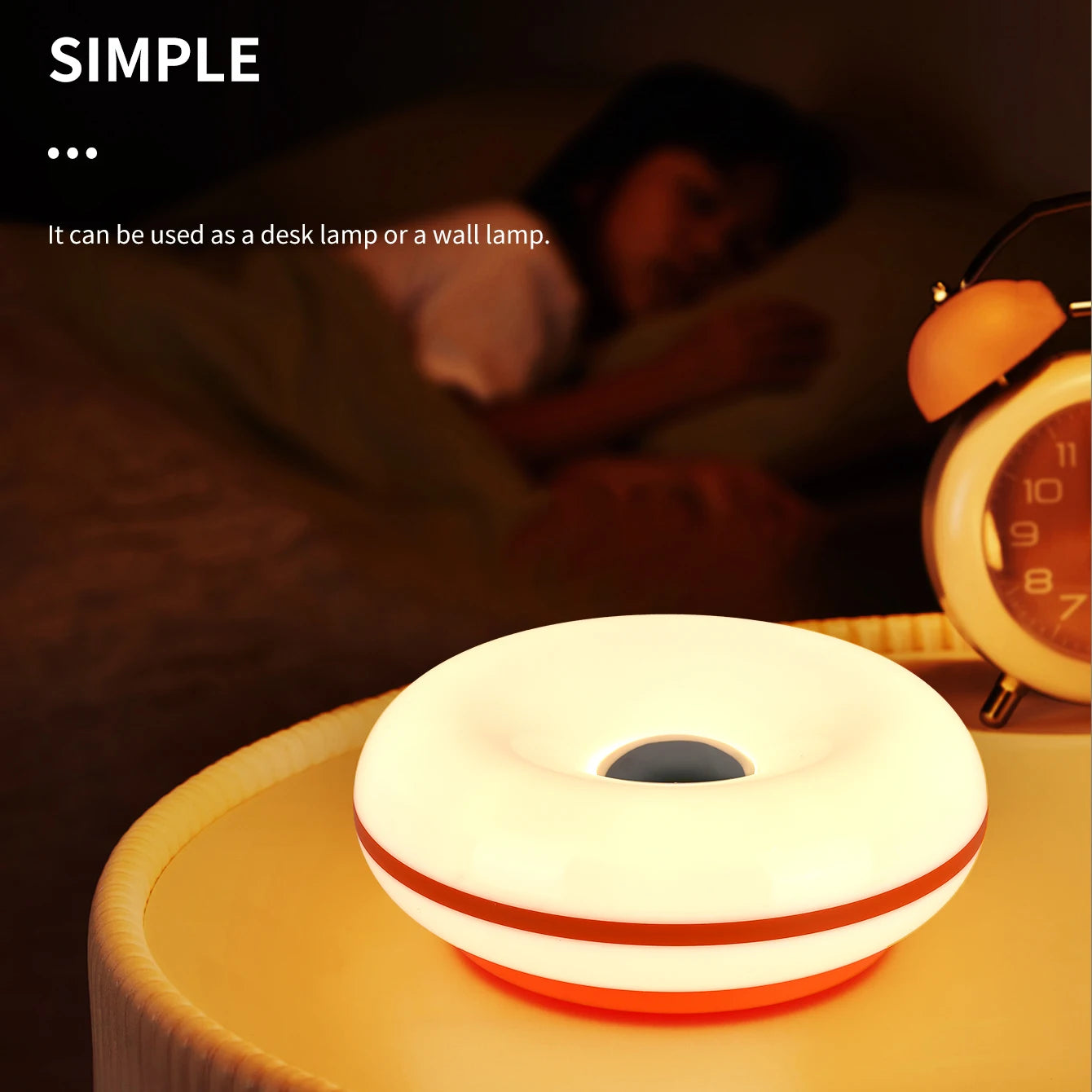 Bauhaus Table Lamp USB Plug Bedroom Bedside Lamp Living Room Dining Room Decoration Donut Ambient Light