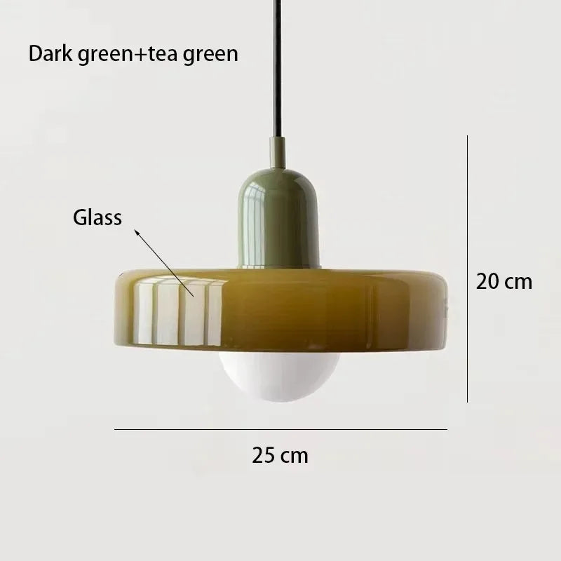 Nordic Retro E27 Colorful Ceiling Chandelier Orange Glass Pendant Lamp for Home Decor Dining Room Cafe Bar Counter Lighting
