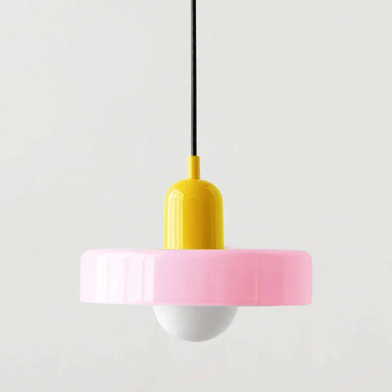 Nordic Retro E27 Colorful Ceiling Chandelier Orange Glass Pendant Lamp for Home Decor Dining Room Cafe Bar Counter Lighting