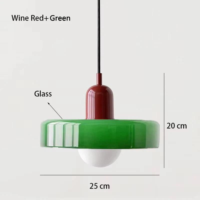 Nordic Retro E27 Colorful Ceiling Chandelier Orange Glass Pendant Lamp for Home Decor Dining Room Cafe Bar Counter Lighting