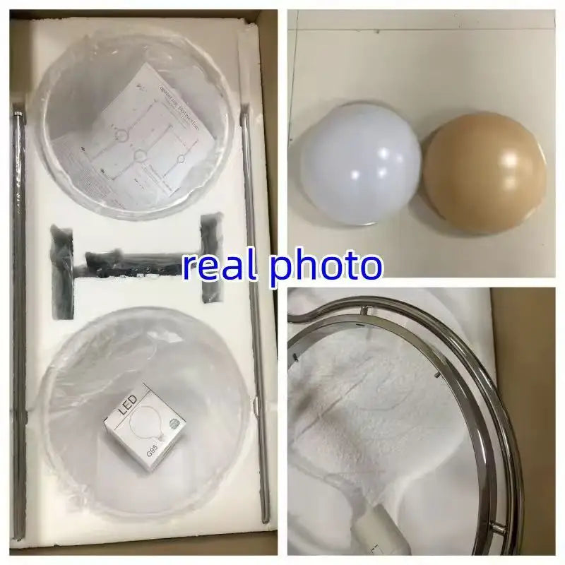 Garrault Delord LED Floor Lamp Chrome Metal White Acrylic Ball Bedside Standing Light Living Room Hotel Sofa Home Decoration