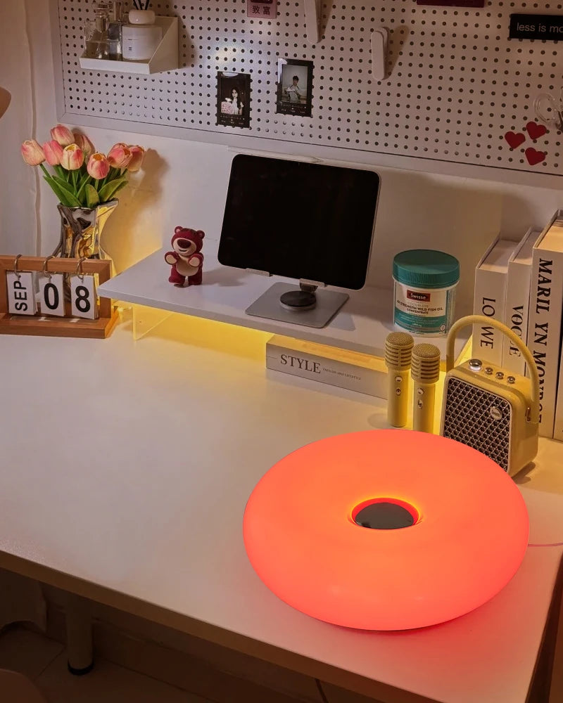 Bauhaus Table Lamp USB Plug Bedroom Bedside Lamp Living Room Dining Room Decoration Donut Ambient Light