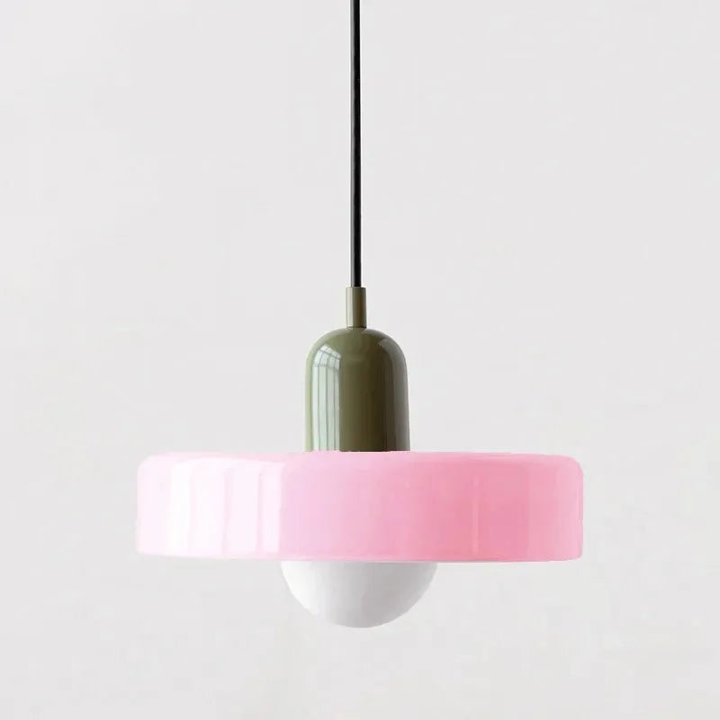 Nordic Retro E27 Colorful Ceiling Chandelier Orange Glass Pendant Lamp for Home Decor Dining Room Cafe Bar Counter Lighting