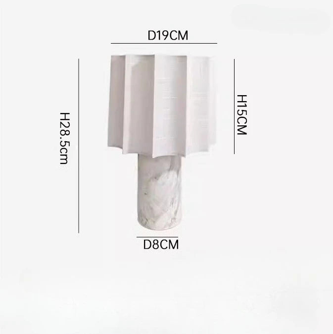 Retro Luxury Beside Lamp Natural Marble Table Lamp Fabric Lampshade Yellow Stone Desk Lamp Living Room Bedroom Home Decor