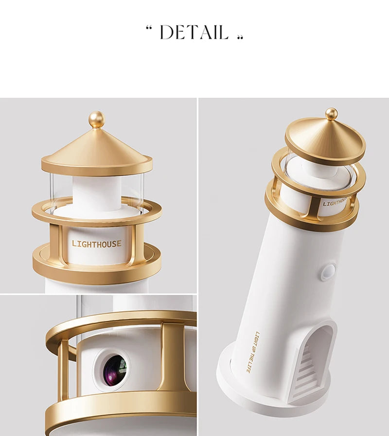 Moon Lamp Projection Lighthouse Lamps Night Light Remote Control Bluetooth Music Motion Sensor Ambient Lights Xmas Birthday Gift