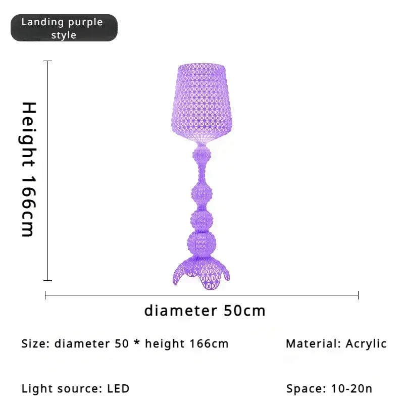 Italian Kartell Living Room Floor Lamp Designer, Artistic Decoration, Hollowed Out Internet Famous Ornament, Ins Style Bedroom L