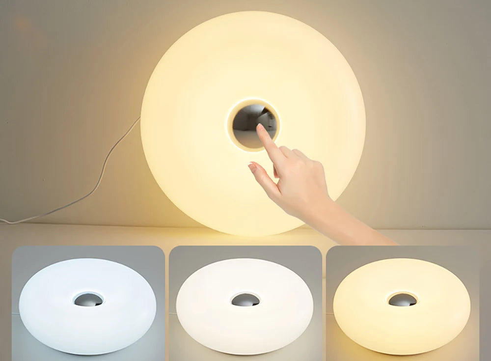 Bauhaus Table Lamp USB Plug Bedroom Bedside Lamp Living Room Dining Room Decoration Donut Ambient Light