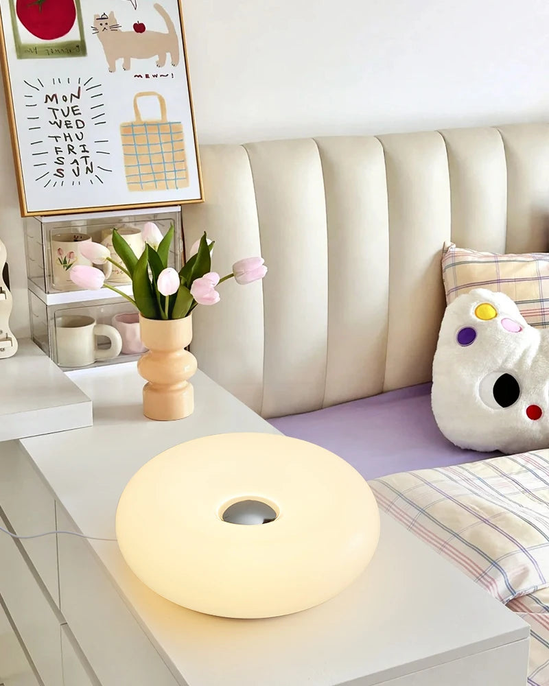 Bauhaus Table Lamp USB Plug Bedroom Bedside Lamp Living Room Dining Room Decoration Donut Ambient Light