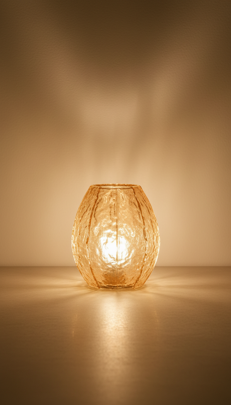 Amber light glass accent lamp