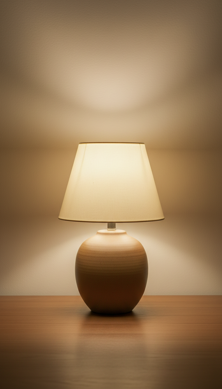 Cream glow ceramic table lamp